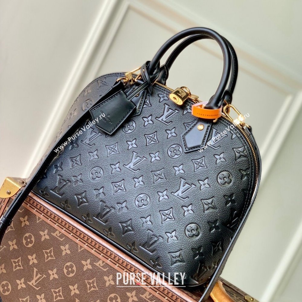 Louis Vuitton Alma PM Bag in Monogram Grained Leather M26489 Black 2025 (K-25102709)