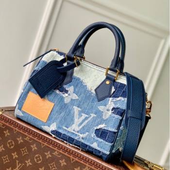 Louis Vuitton Speedy 25 Bandouliere in Blue Denim M15276 2025 (K-25102711)