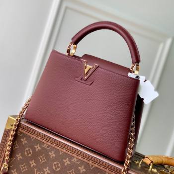 Louis Vuitton Capucines BB Bag in Taurillon Leather M25893 Burgundy 2025 (K-25110405)