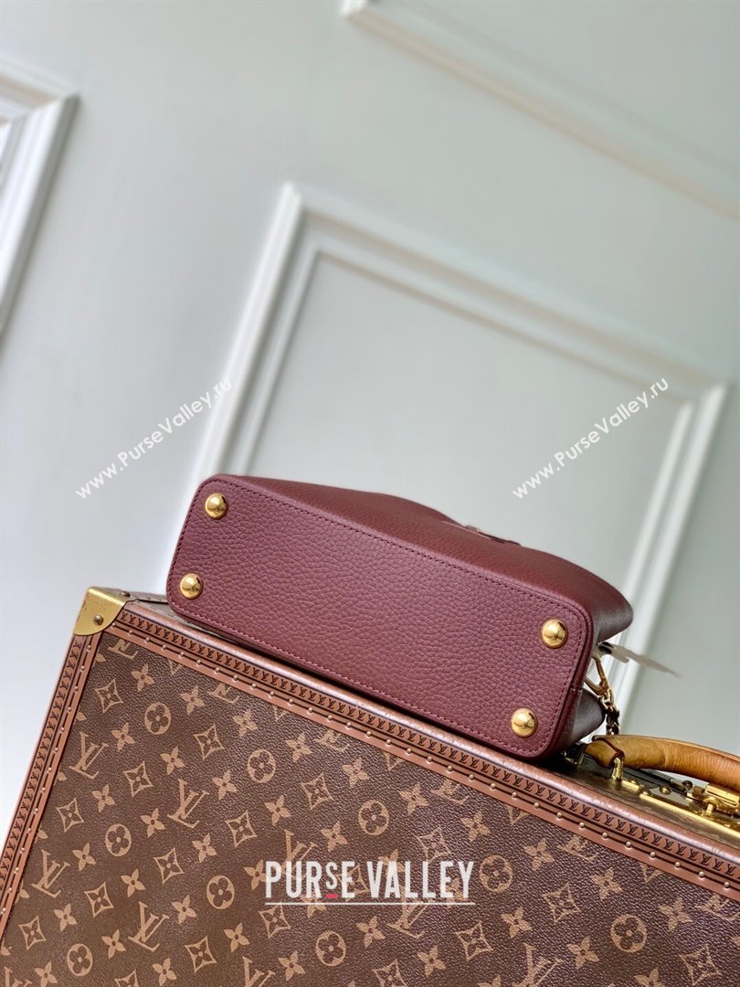 Louis Vuitton Capucines BB Bag in Taurillon Leather M25893 Burgundy 2025 (K-25110405)