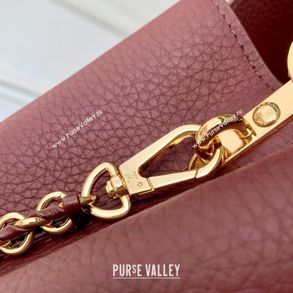 Louis Vuitton Capucines BB Bag in Taurillon Leather M25893 Burgundy 2025 (K-25110405)