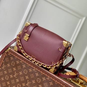 Louis Vuitton Side Trunk MM Bag in Grained Cowhide Leather M25669 Burgundy 2025 (K-25102503)