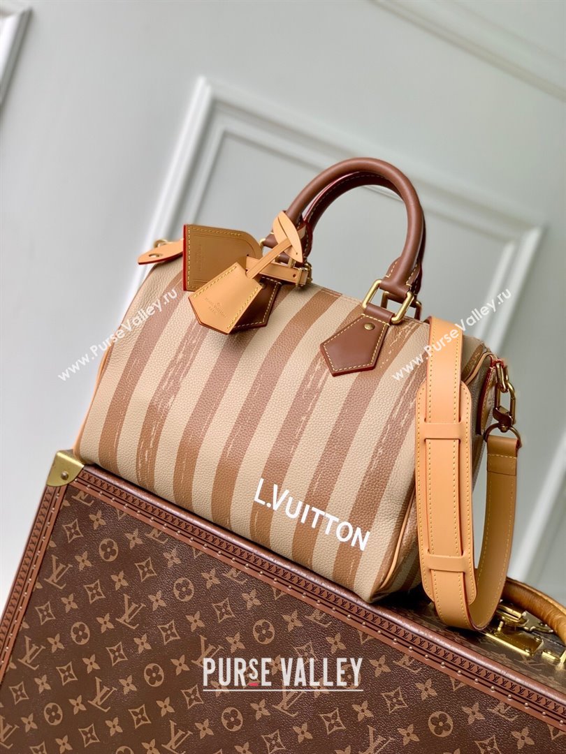 Louis Vuitton Speedy P9 Bandouliere 30 Bag in Stripe Calf Leather M14064 Beige 2025 (K-2510271216)