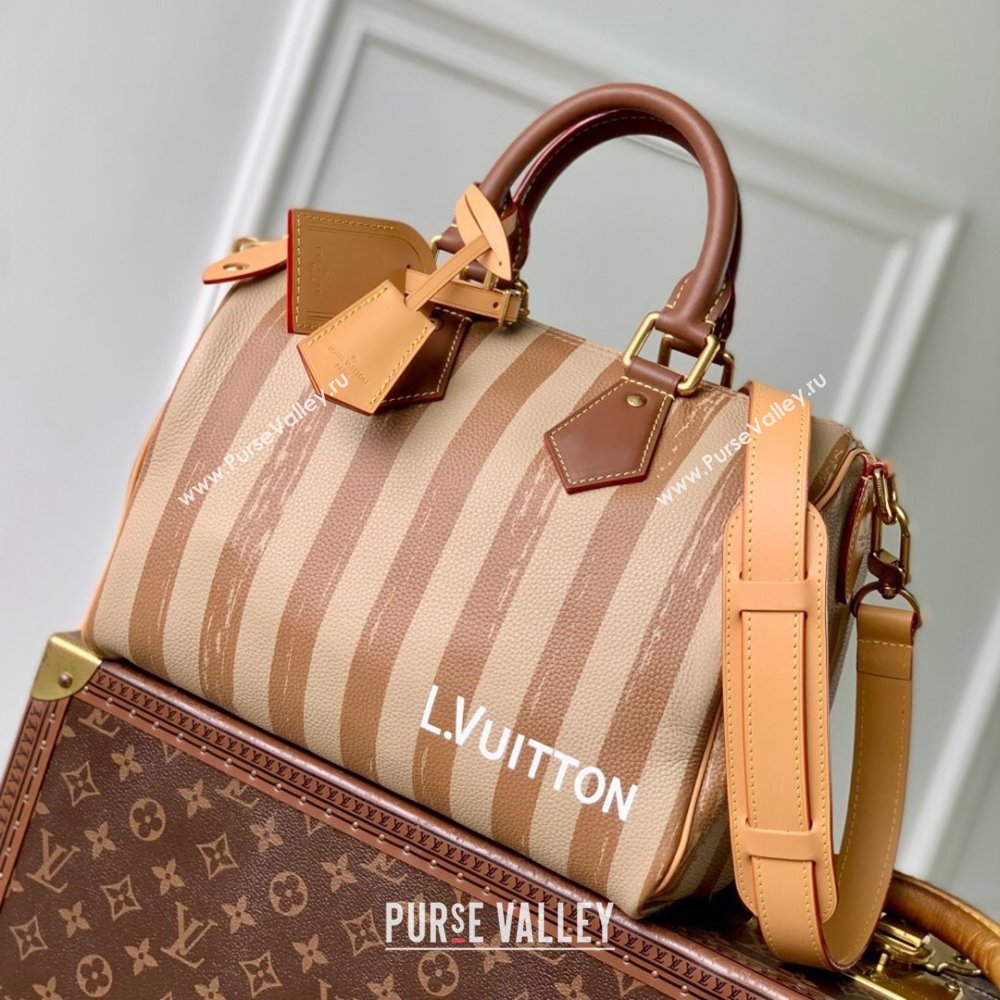 Louis Vuitton Speedy P9 Bandouliere 30 Bag in Stripe Calf Leather M14064 Beige 2025 (K-2510271216)