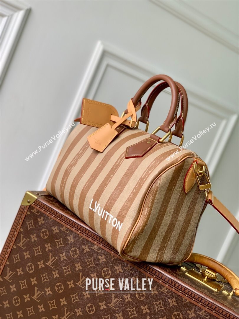 Louis Vuitton Speedy P9 Bandouliere 30 Bag in Stripe Calf Leather M14064 Beige 2025 (K-2510271216)