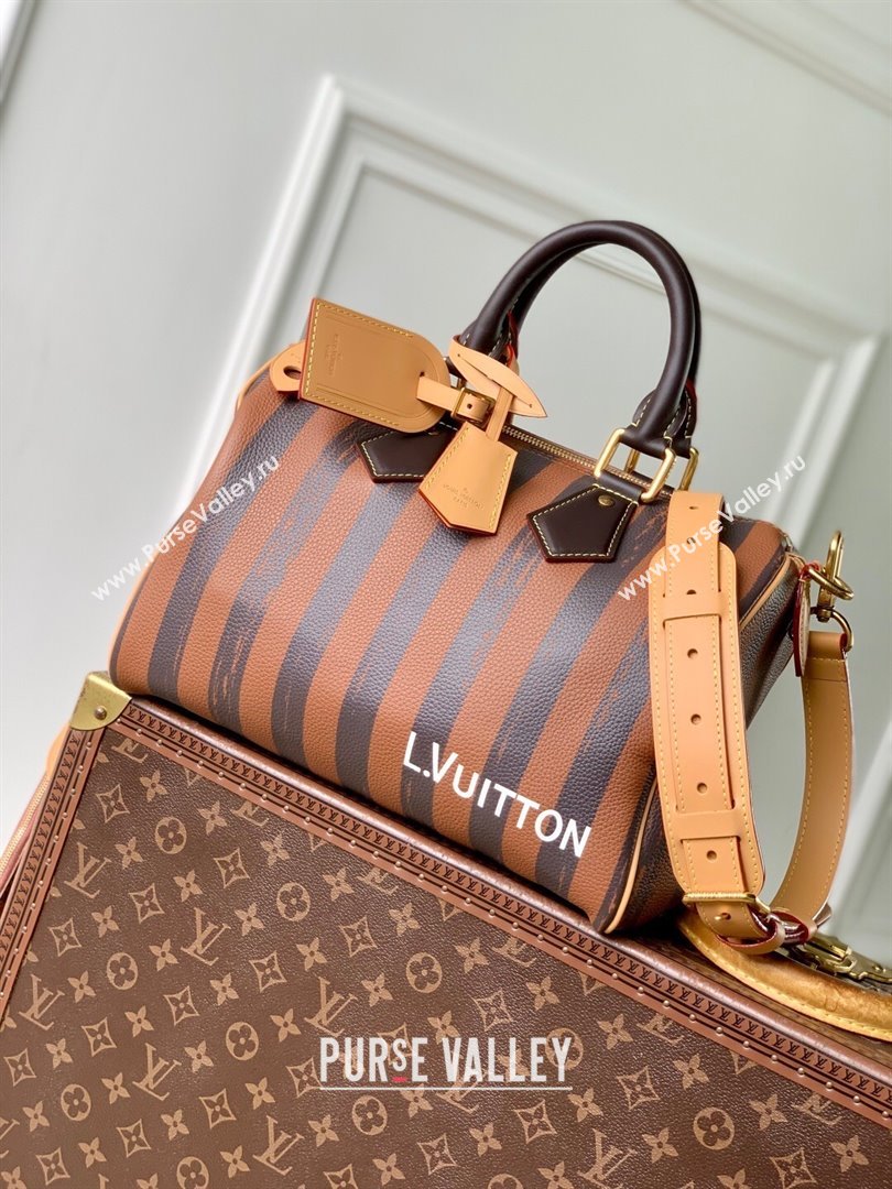 Louis Vuitton Speedy P9 Bandouliere 30 Bag in Stripe Calf Leather M14064 Brown 2025 (K-25110402)