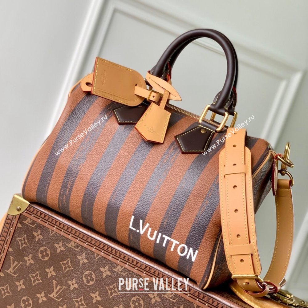 Louis Vuitton Speedy P9 Bandouliere 30 Bag in Stripe Calf Leather M14064 Brown 2025 (K-25110402)