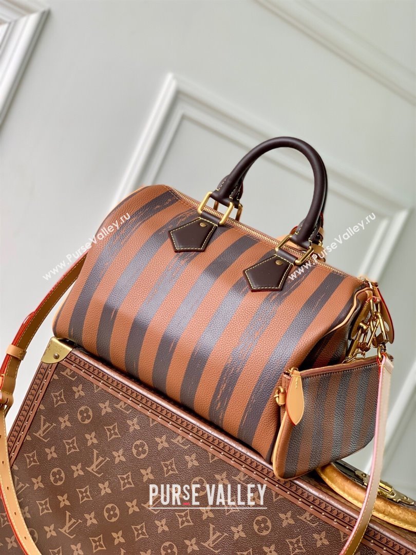 Louis Vuitton Speedy P9 Bandouliere 30 Bag in Stripe Calf Leather M14064 Brown 2025 (K-25110402)
