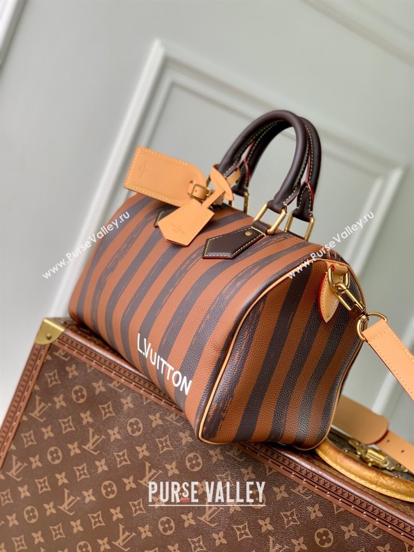 Louis Vuitton Speedy P9 Bandouliere 30 Bag in Stripe Calf Leather M14064 Brown 2025 (K-25110402)