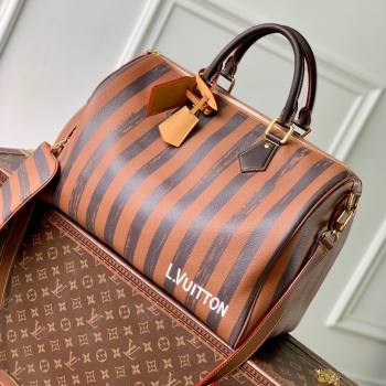 Louis Vuitton Speedy P9 Bandouliere 40 Bag in Stripe Calf Leather M24438 Brown 2025 (K-25110403)