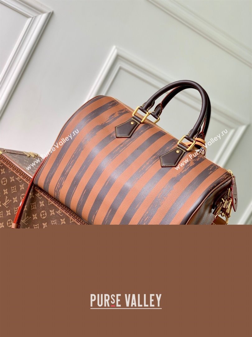 Louis Vuitton Speedy P9 Bandouliere 40 Bag in Stripe Calf Leather M24438 Brown 2025 (K-25110403)