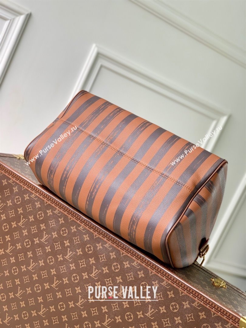 Louis Vuitton Speedy P9 Bandouliere 40 Bag in Stripe Calf Leather M24438 Brown 2025 (K-25110403)