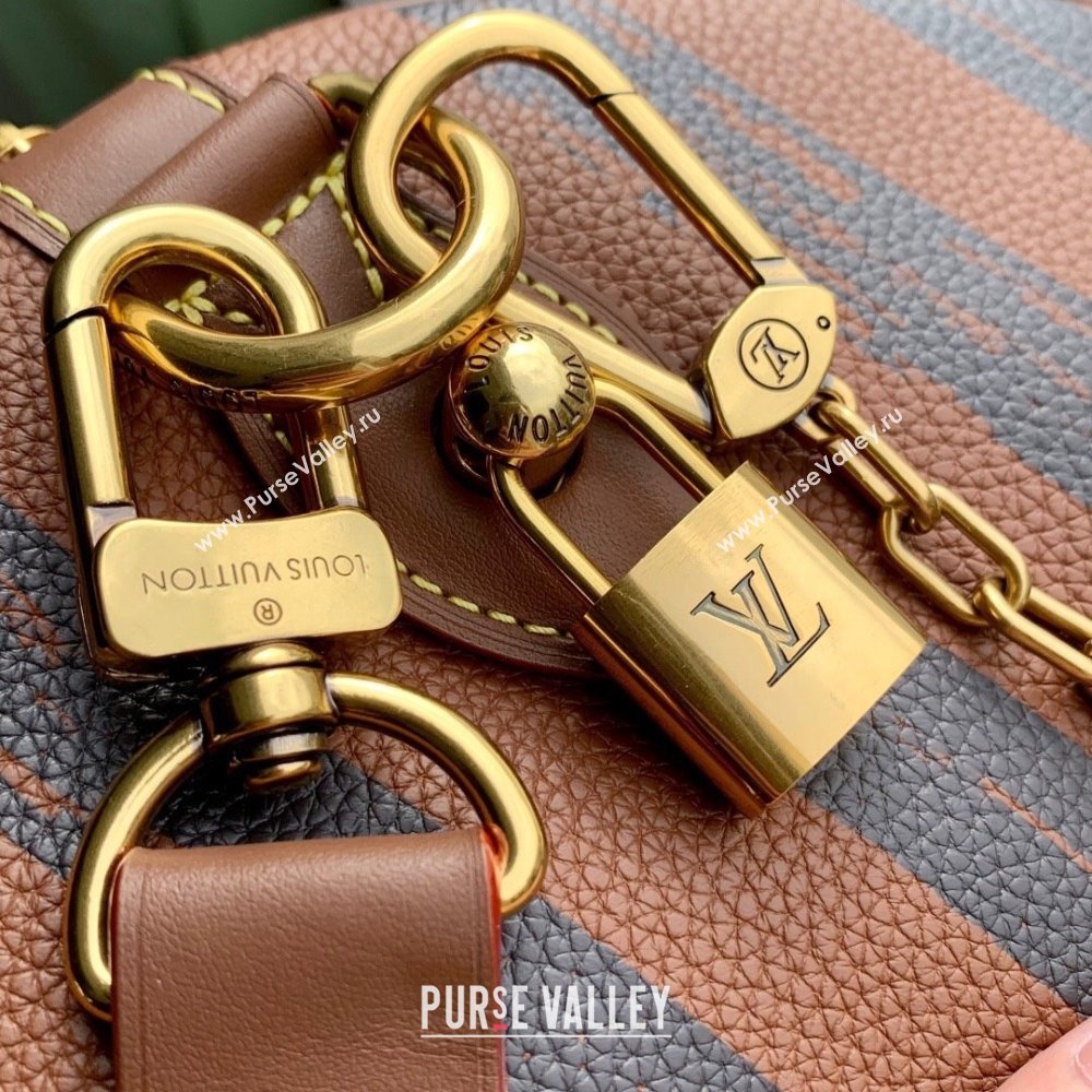 Louis Vuitton Speedy P9 Bandouliere 40 Bag in Stripe Calf Leather M24438 Brown 2025 (K-25110403)