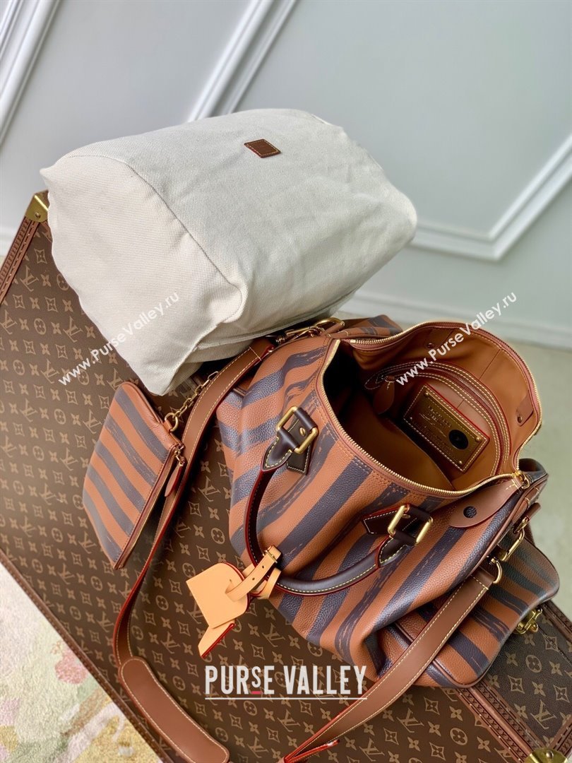 Louis Vuitton Speedy P9 Bandouliere 40 Bag in Stripe Calf Leather M24438 Brown 2025 (K-25110403)