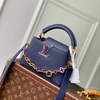 Louis Vuitton Capucines Mini Bag with Chain in Blue Taurillon Leather M14970 2025 (K-25102506)