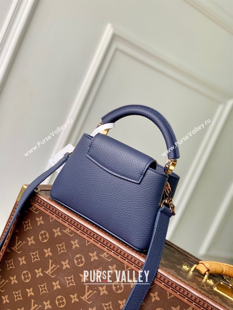 Louis Vuitton Capucines Mini Bag with Chain in Blue Taurillon Leather M14970 2025 (K-25102506)