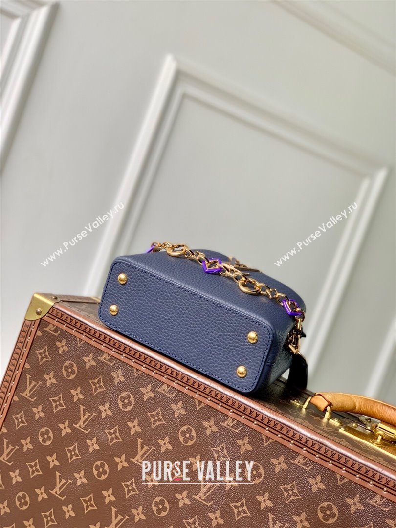 Louis Vuitton Capucines Mini Bag with Chain in Blue Taurillon Leather M14970 2025 (K-25102506)