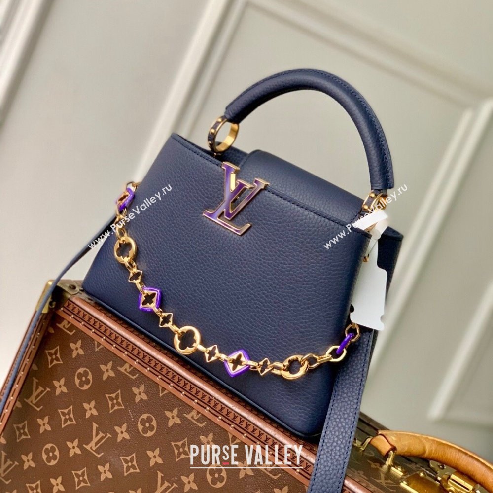 Louis Vuitton Capucines BB Bag with Chain in Blue Taurillon Leather M14970 2025 (K-25102507)