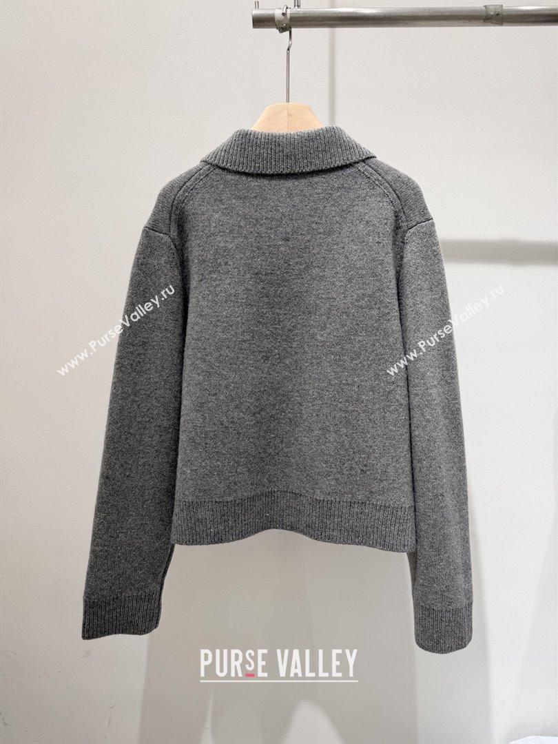 Miu Miu Wool  Cashmere Zipped Cardigan M102801 Grey 2025 (Q-25102502)