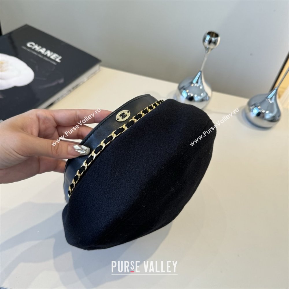 Chanel Beret Hat CH103103 Black 2025 (A-25103103)