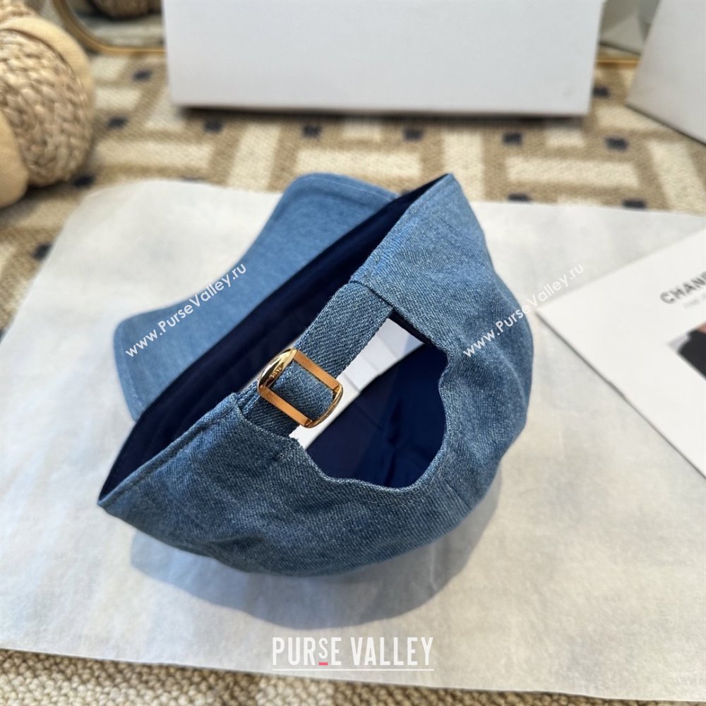 Celine Denim Baseball Hat C103105 Blue 2025 (A-25103105)