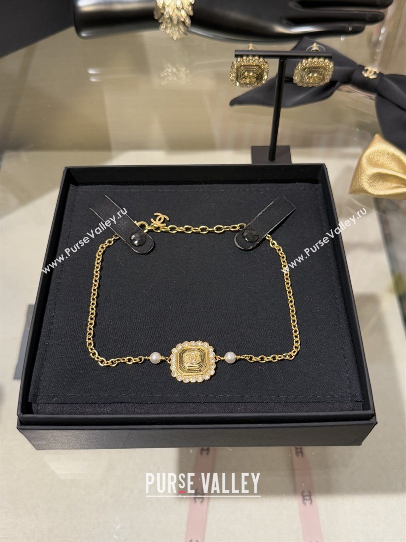 Chanel Choker Necklace with Square Pendant CH103110 Gold 2025 (YF-25103110)