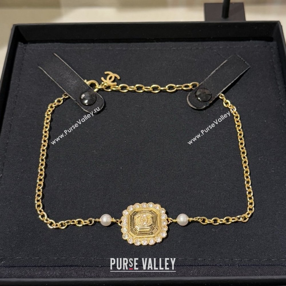 Chanel Choker Necklace with Square Pendant CH103110 Gold 2025 (YF-25103110)