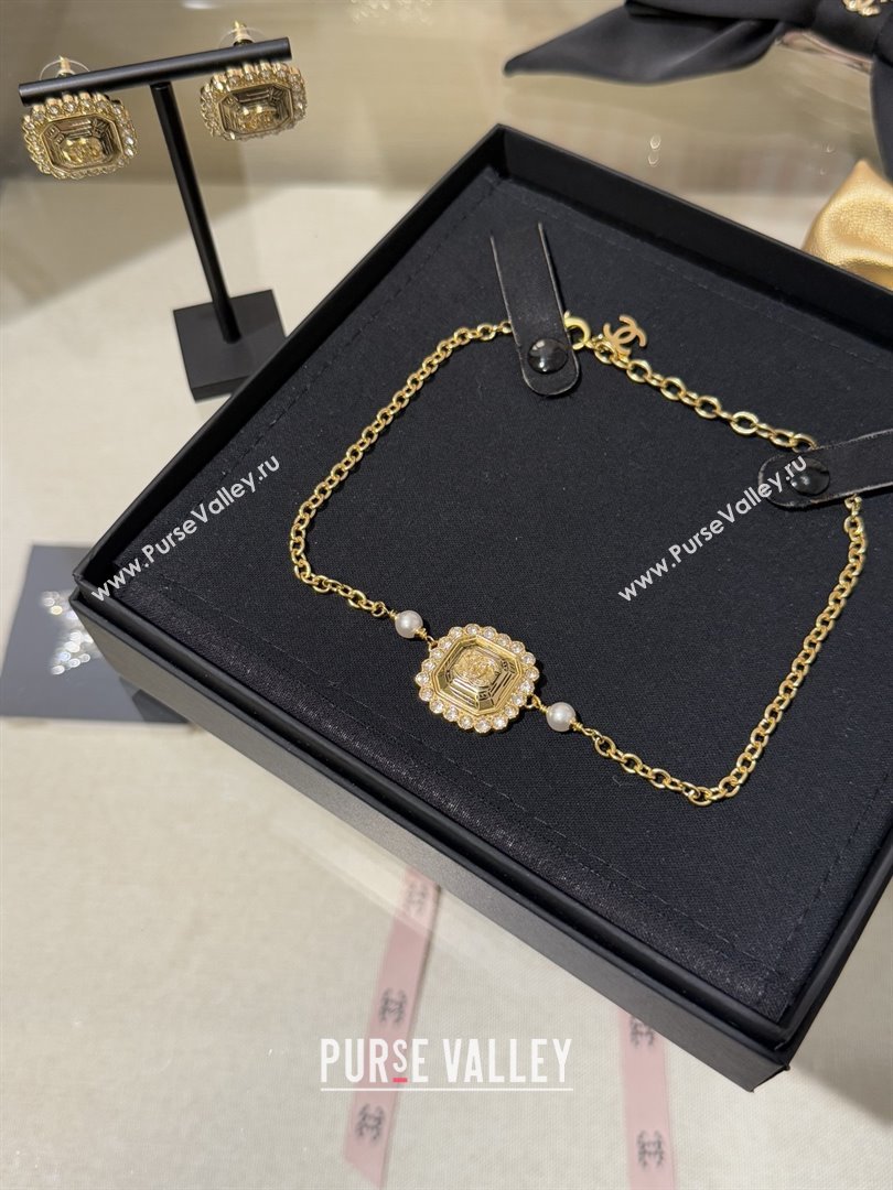 Chanel Choker Necklace with Square Pendant CH103110 Gold 2025 (YF-25103110)