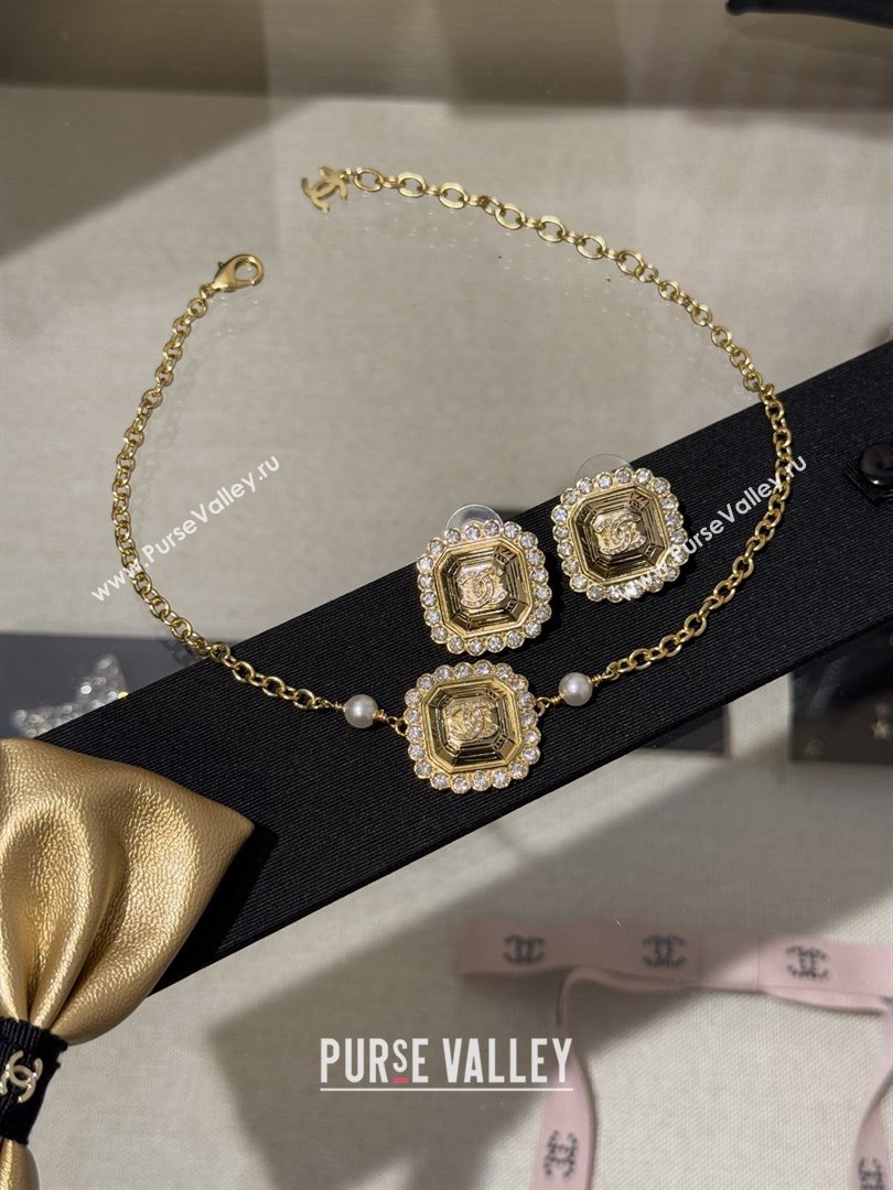 Chanel Choker Necklace with Square Pendant CH103110 Gold 2025 (YF-25103110)