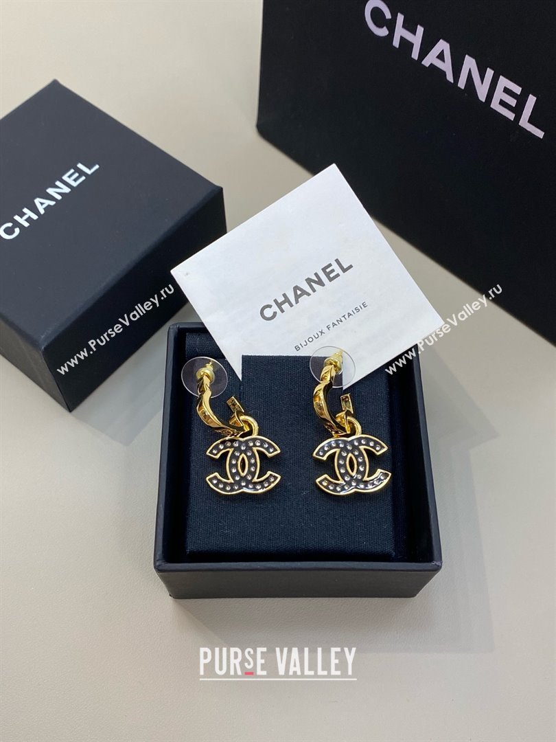 Chanel Moon Earrings CH103106 Black 2025 (YF-25110106)
