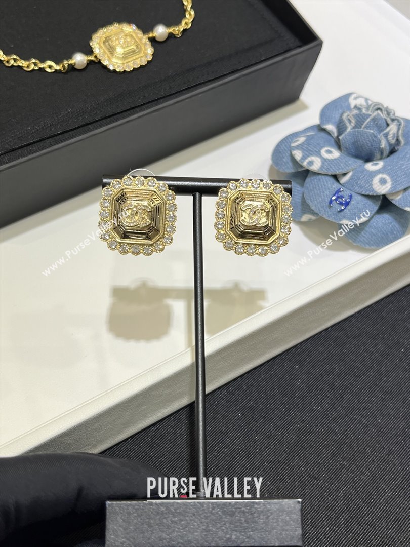 Chanel Square Earrings CH103111 Gold 2025 (YF-25103111)