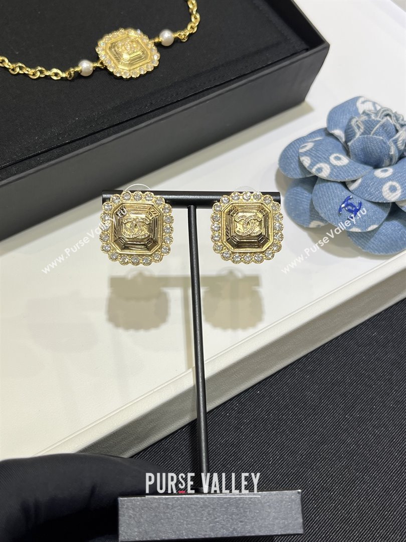 Chanel Square Earrings CH103111 Gold 2025 (YF-25103111)