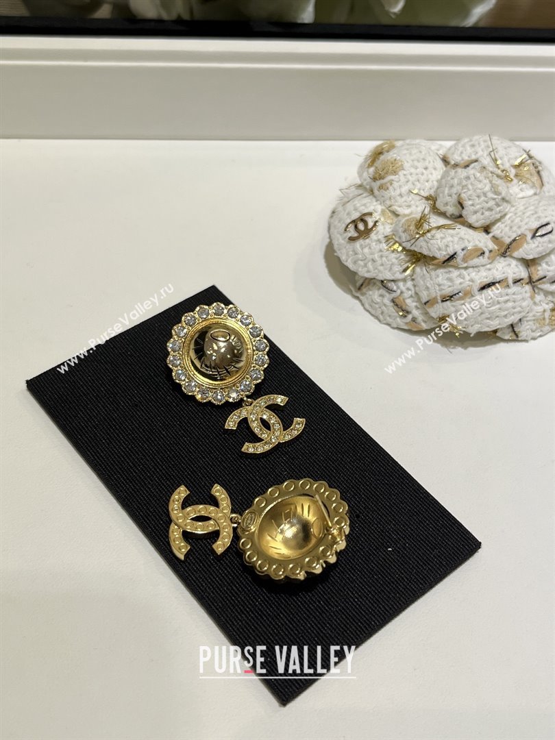Chanel Round Pendant Earrings M110302 Gold 2025 (YF-25110302)