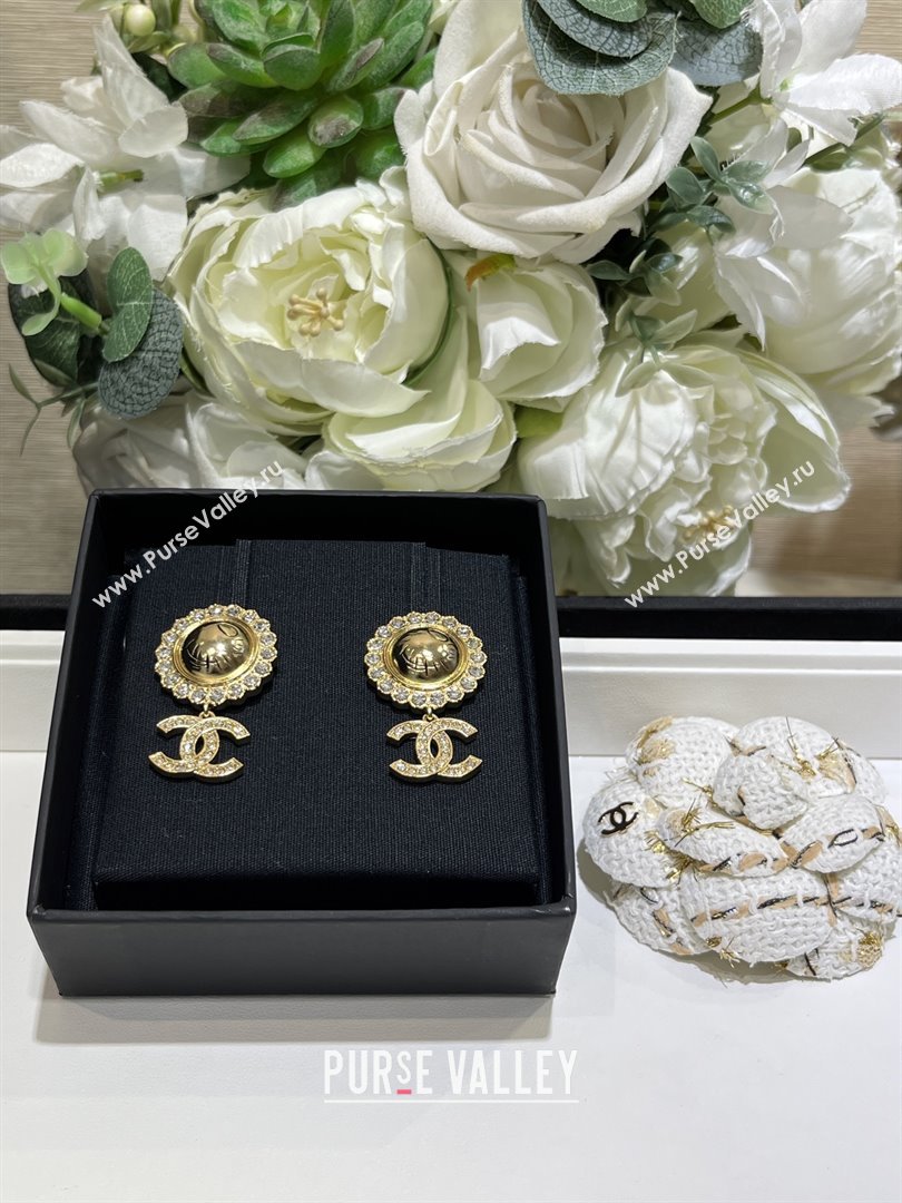 Chanel Round Pendant Earrings M110302 Gold 2025 (YF-25110302)