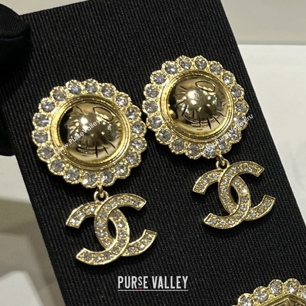 Chanel Round Pendant Earrings M110302 Gold 2025 (YF-25110302)