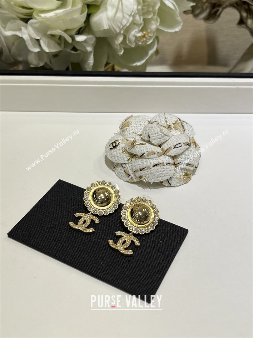 Chanel Round Pendant Earrings M110302 Gold 2025 (YF-25110302)