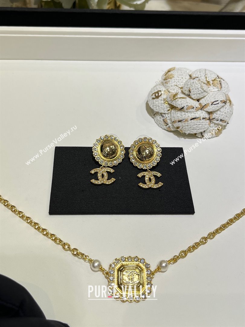 Chanel Round Pendant Earrings M110302 Gold 2025 (YF-25110302)
