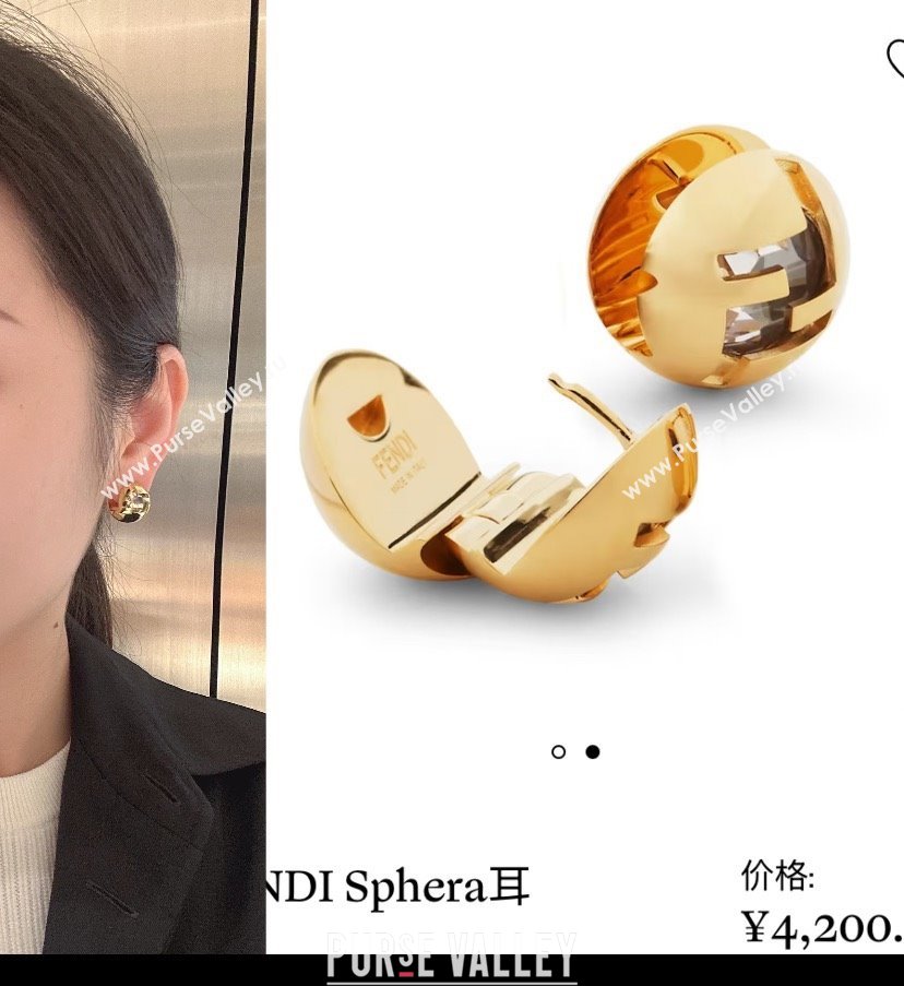 Fendi Sphera Earrings F10309 Gold 2025 (YF-25110309)