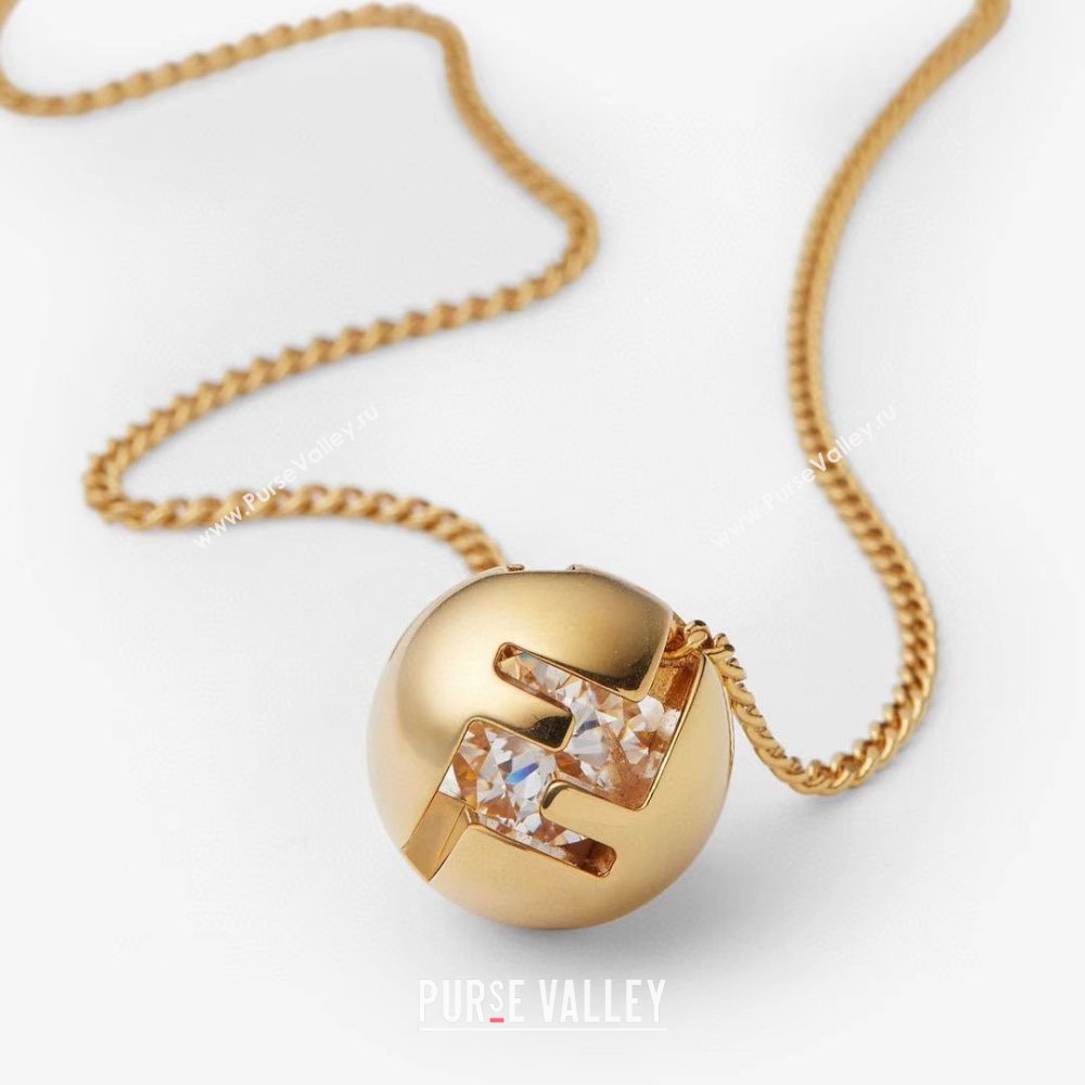 Fendi Sphera Necklace F110310 Gold 2025 (YF-25110310)