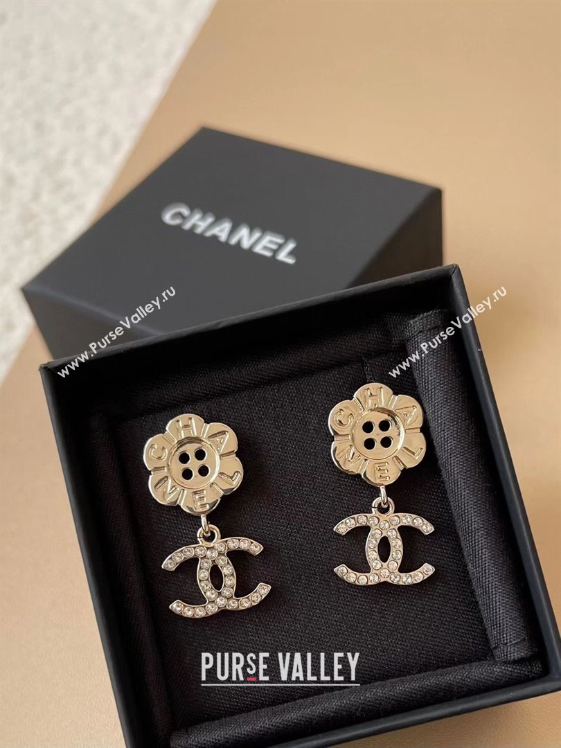 Chanel Bloom Button Pendant Earrings CH103114 Gold 2025 (YF-25103114)