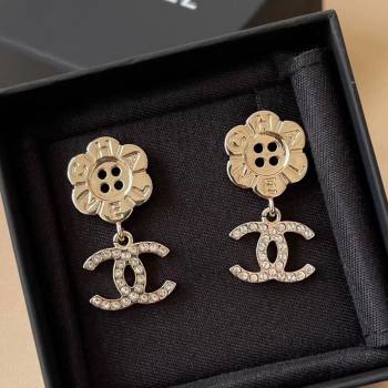 Chanel Bloom Button Pendant Earrings CH103114 Gold 2025 (YF-25103114)