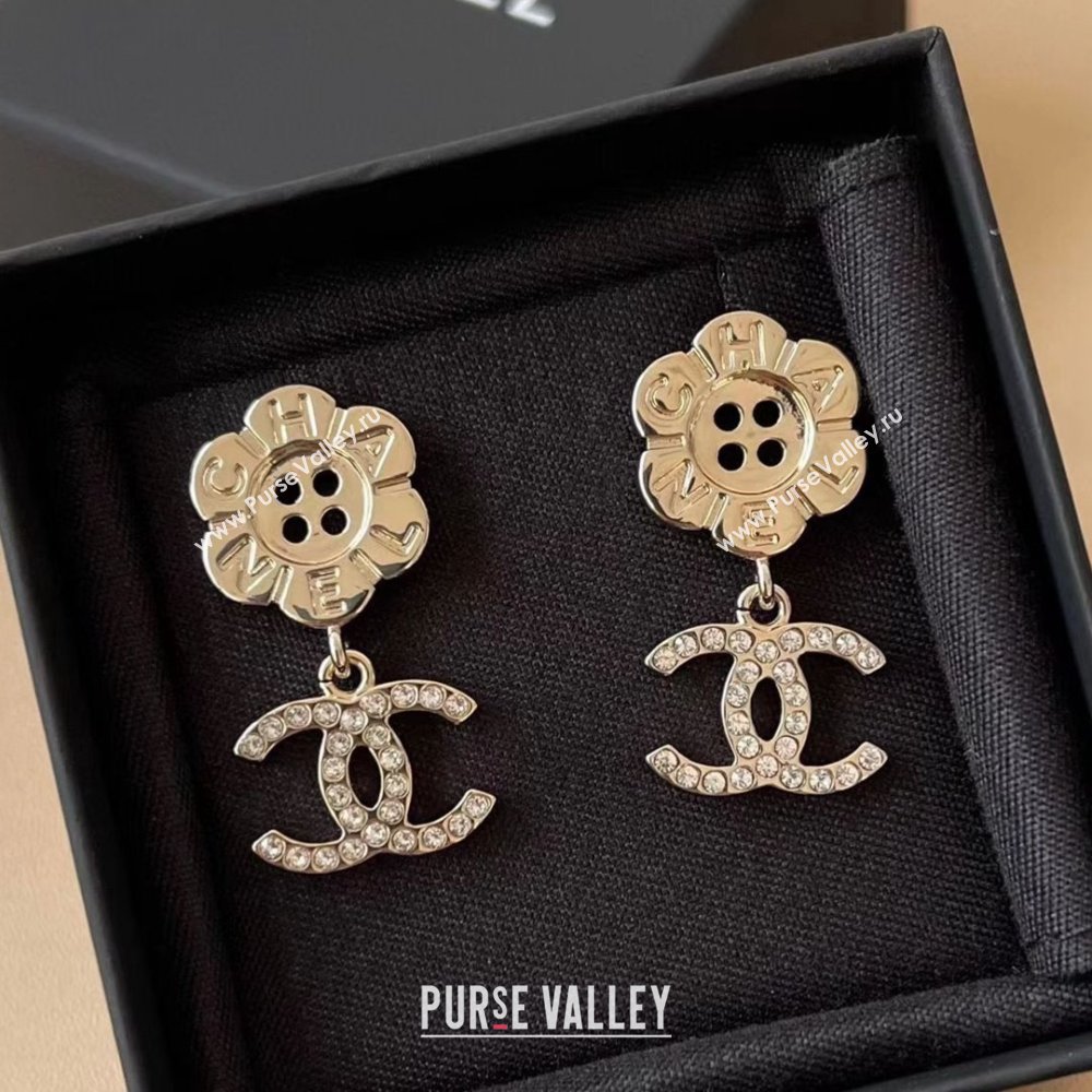 Chanel Bloom Button Pendant Earrings CH103114 Gold 2025 (YF-25103114)