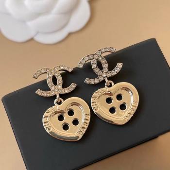Chanel Heart Button Pendant Earrings CH103115 Gold 2025 (YF-25103115)