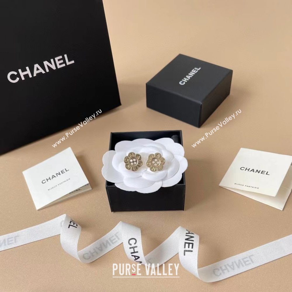Chanel Bloom Button Earrings CH103112 Gold 2025 (YF-25103112)