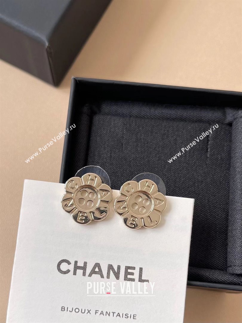 Chanel Bloom Button Earrings CH103112 Gold 2025 (YF-25103112)
