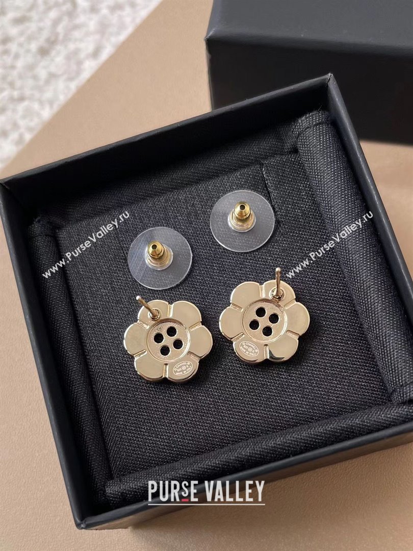Chanel Bloom Button Earrings CH103112 Gold 2025 (YF-25103112)