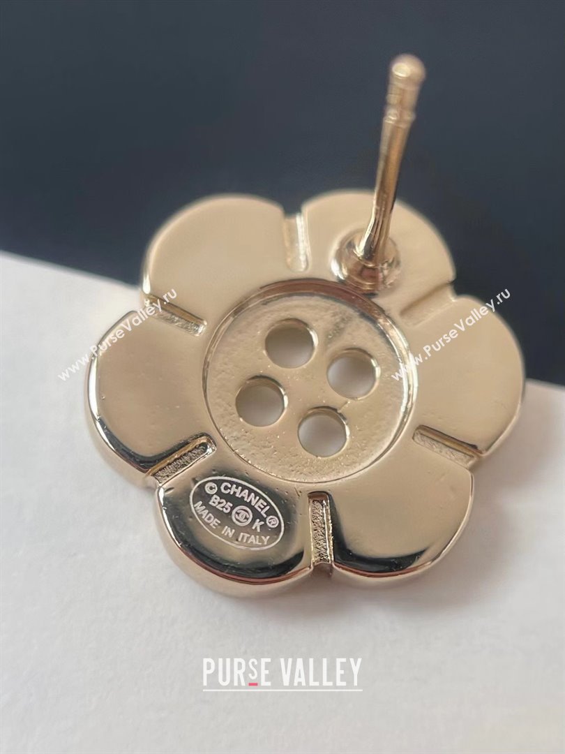 Chanel Bloom Button Earrings CH103112 Gold 2025 (YF-25103112)