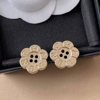 Chanel Bloom Button Earrings CH103112 Gold 2025 (YF-25103112)