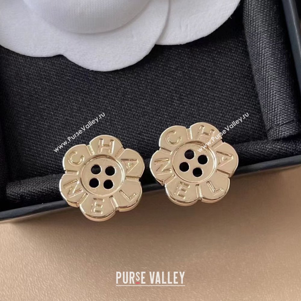 Chanel Bloom Button Earrings CH103112 Gold 2025 (YF-25103112)