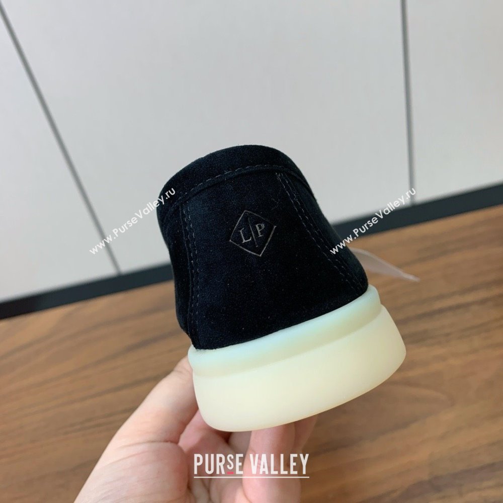 Loro Piana Summer Charms Walk Loafer in Suede LP110417 Black 2025 (HH-25110417)